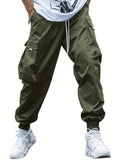 Men’s Multi-Pocket Streetwear Cargo Pants – Casual Drawstring Hip-Hop Joggers