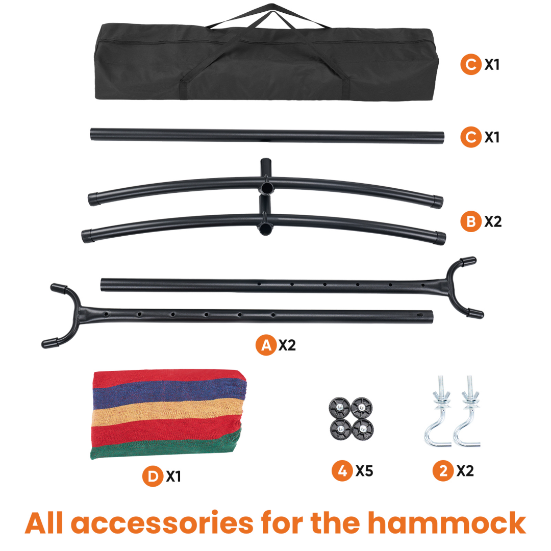 Luxury Floor Hammock for 2 – Adjustable Steel Stand + Carry Bag | 450lb Portable Indoor/Outdoor Lounger