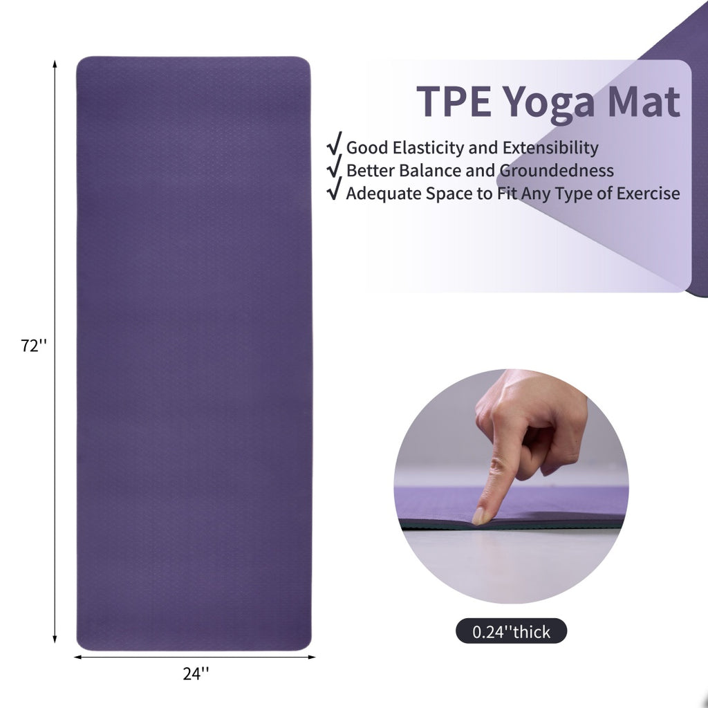 Pink Non-Slip Pilates & Yoga Mat (72” x 24”) – Soft TPE Home Workout Essential