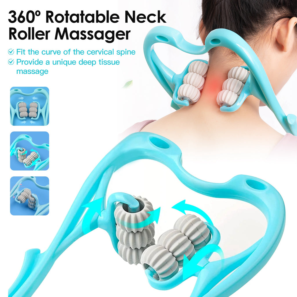 360° Trigger Point Neck Roller Massager – Deep Tissue Cervical Relief Tool (6-Ball Portable Pain Relief)