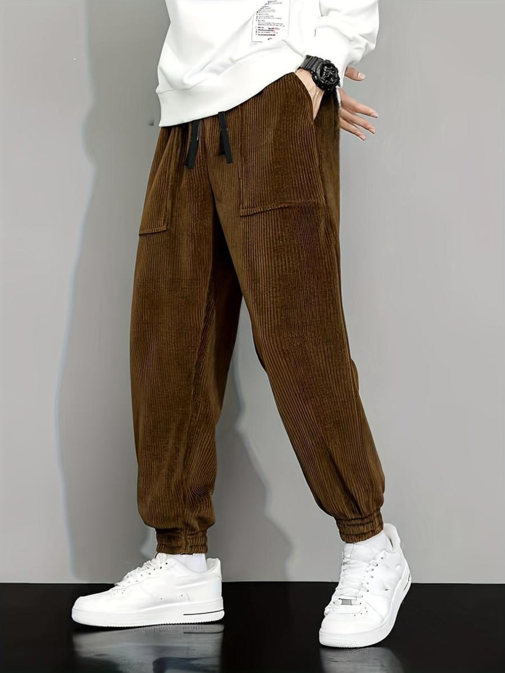 Men’s Corduroy Casual Pants – Clean Fit Straight Leg Everyday Pants