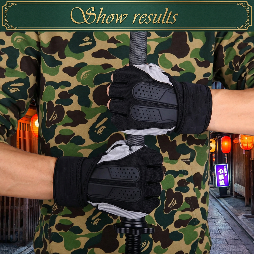 PowerGrip Training Gloves w/ Wrist Support – Anti-Slip Weightlifting & Gym Gloves (Unisex)