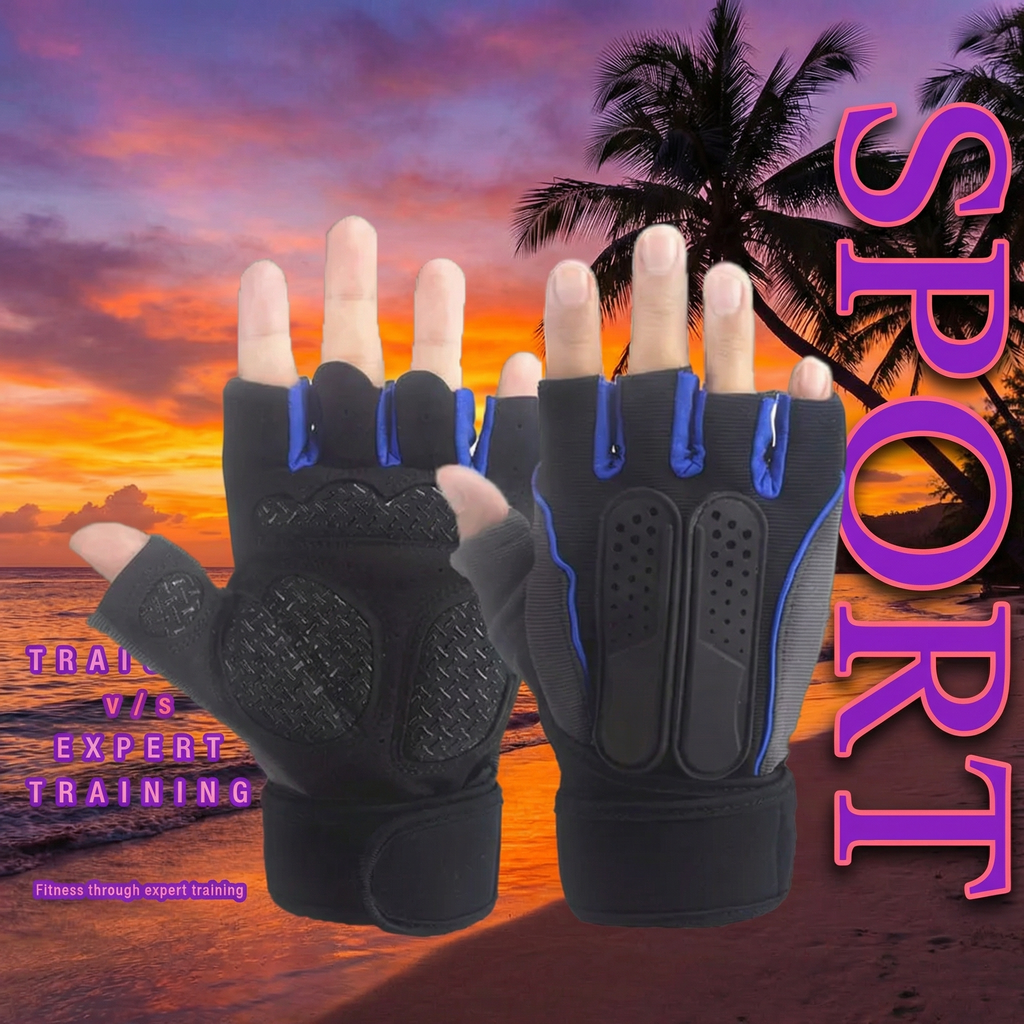 PowerGrip Training Gloves w/ Wrist Support – Anti-Slip Weightlifting & Gym Gloves (Unisex)