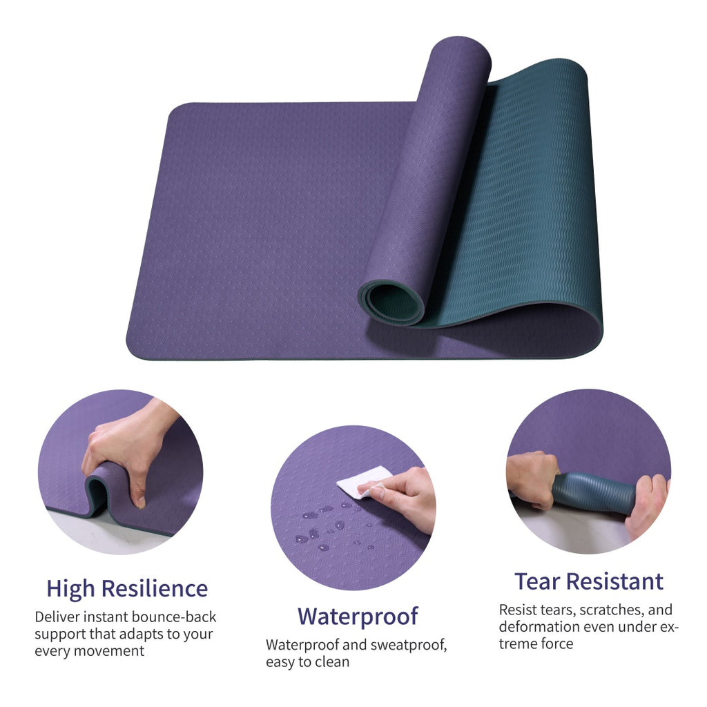 Pink Non-Slip Pilates & Yoga Mat (72” x 24”) – Soft TPE Home Workout Essential