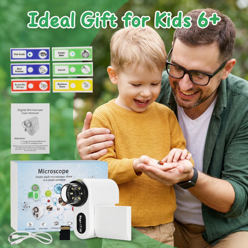 3-In-1 Explorer Camera  Microscope • Telescope • Video Recorder (32GB Included) For Curious Kids 6+