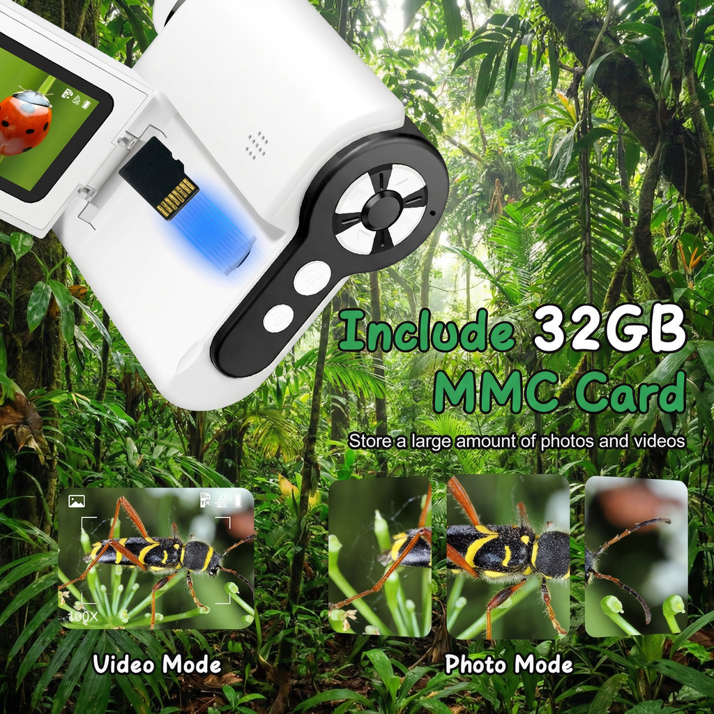 3-In-1 Explorer Camera  Microscope • Telescope • Video Recorder (32GB Included) For Curious Kids 6+