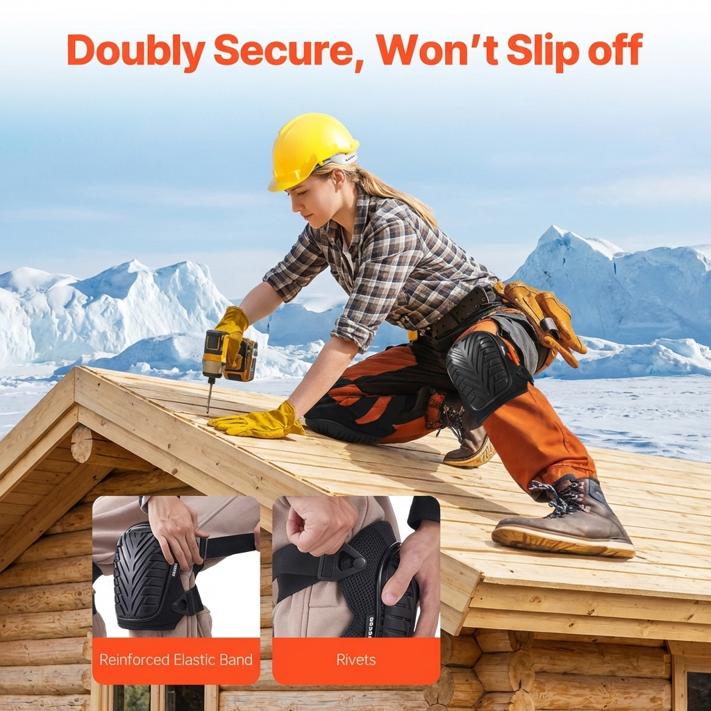 Heavy-Duty Gel Knee Pads for Work – Construction, Flooring & Gardening Protection