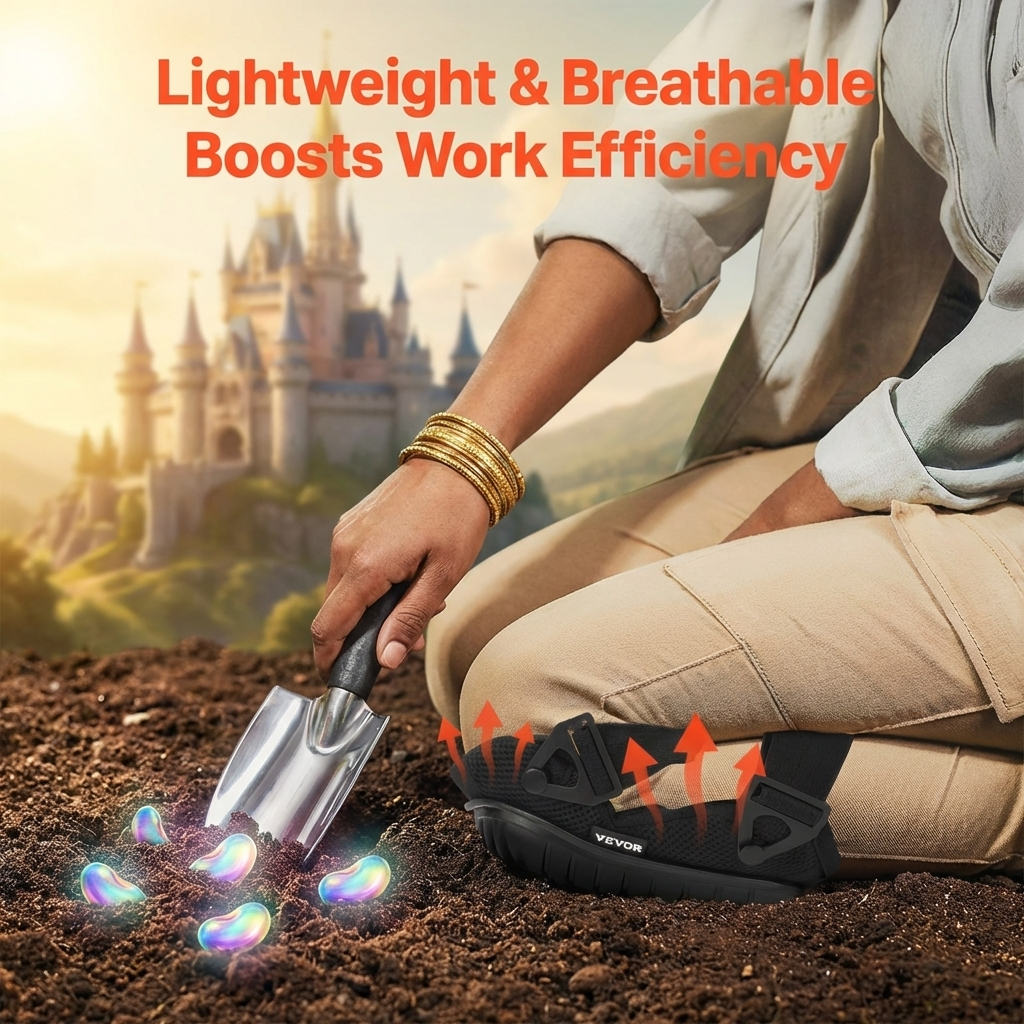 Heavy-Duty Gel Knee Pads for Work – Construction, Flooring & Gardening Protection